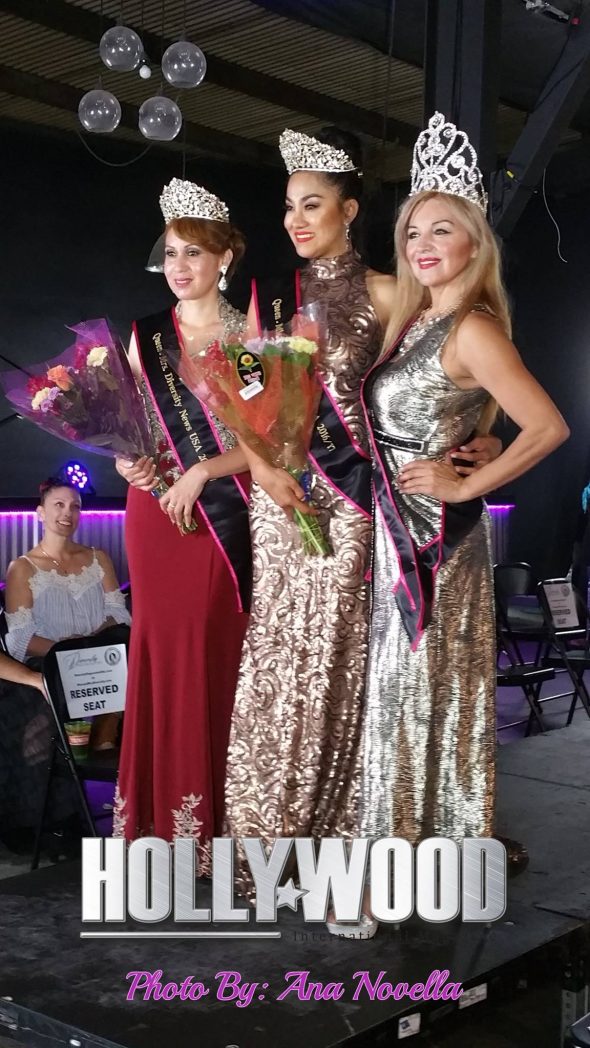 Diversity Pageants USA Queens Janey Nalinchaiyasit, Marie Bogacz, Silvia E. Garcia.